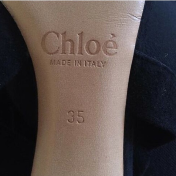 New & Authentic Chloe Black Fringe Heels- 35 - Picture 7 of 8